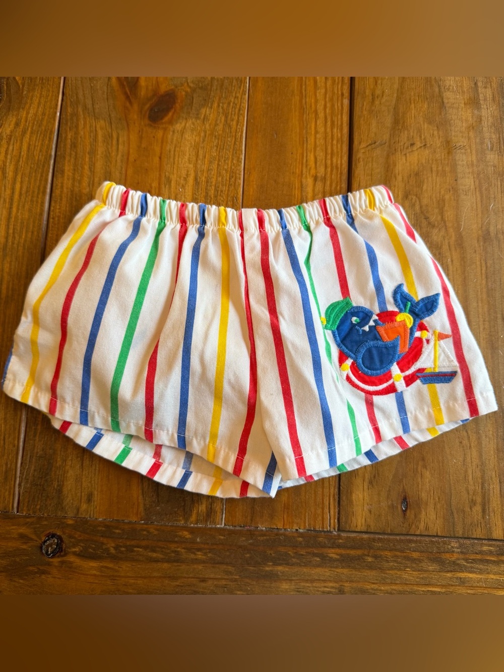 Vintage Baby Boy Striped Cotton Swim Trunks 12 month by Patsy Aiken Design